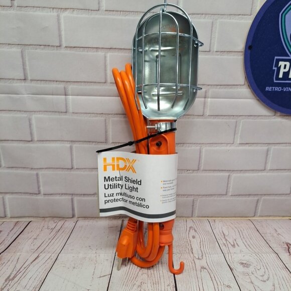 HDX Trouble Light Utility Lighting 6' Cord Grounded, On/Off Switch Metal Guard - Picture 1 of 6